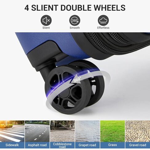 حقيبة كونو قابلة للتوسيع مقاس 20 بوصة مع عجلات دوارة، حقيبة متينة متينة مع حامل أكواب مخفي، هيكل صلب خفيف الوزن يمكن حمله على حقيبة السفر المعتمدة من شركة الطيران مع قفل TSA (أسود) in Kuwait