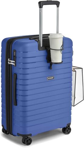 حقيبة كونو قابلة للتوسيع مقاس 20 بوصة مع عجلات دوارة، حقيبة متينة متينة مع حامل أكواب مخفي، هيكل صلب خفيف الوزن يمكن حمله على حقيبة السفر المعتمدة من شركة الطيران مع قفل TSA (أسود) in Kuwait