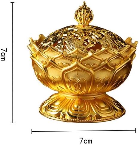 1PC Lotus Flower Incense Burner Buddhism Buddha Holder Brass Mini Censer Incense Metal Craft Home Decoration in Saudi Arabia