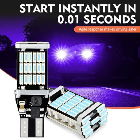 4 قطع T15 4014 45SMD LED مصابيح عكسية، 6500K 800LM لمبات إشارة الانعطاف للسيارة، مصابيح فرامل عالية السطوع 12 فولت، إضاءة 360 درجة، مناسبة لمعظم السيارات والشاحنات وRVs (أبيض) in Saudi Arabia