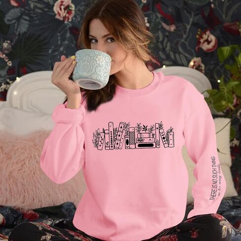 Book Sweatshirts for Women Oversized Bookish Reading Sweatshirt Teacher Long Sleeve Shirts Graphic Pullover Tops in Saudi Arabia