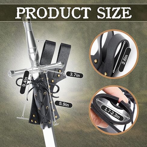 Leather Sword Frog Medieval Sword Holster Belt, Adjustable Lacing for Proper Fit, Renaissance Accessory for Knight Warrior Pirate Cosplay Halloween Costume in Saudi Arabia