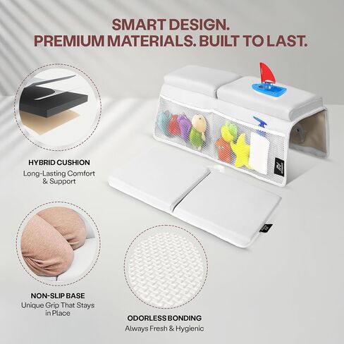 Baby Bath Kneeler and Elbow Rest Pad Set | Extra Thick Padding, Non-Slip, Machine Washable, Odorless - Includes Baby Bath Accessories in a Gift Ready Tote Bag - Baby & Toddler Bath Essentials in Saudi Arabia