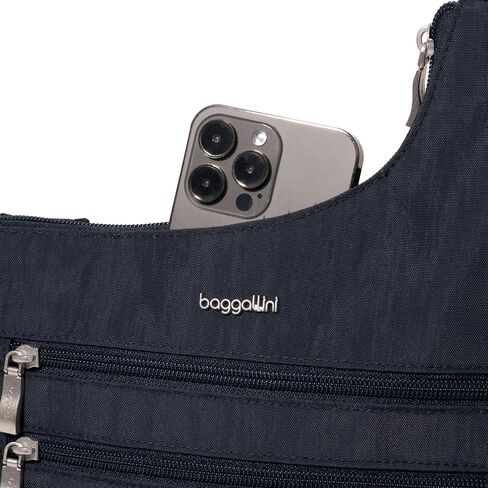Baggallini Drift Slim Crossbody Bag for Women 10.6"x13" Lightweight Water-Resistant Travel Handbags RFID Card Slots in Saudi Arabia