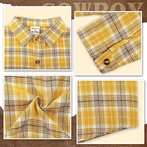 Boys' Button-Down Shirts Cowboy Western Plaid Long Sleeve with Bandana for Toddler Kids Outfit in Saudi Arabia