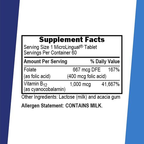 Superior Source No Shot Vitamin B12 Cyanocobalamin (1000 mcg), Folic Acid (400 mcg), Quick Dissolve MicroLingual Tablets, 100 Ct, Increase Energy, Boost Metabolism, Heart and Stress Support, Non-GMO in Kuwait