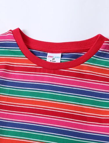 COSLAND Boys and Toddlers' Casual Striped Shirt Crew Neck Long Sleeve Basic Top, 2T-Large in Saudi Arabia