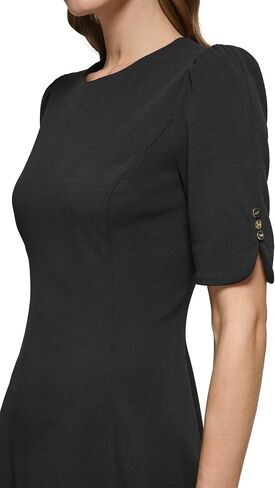 DKNY Women's Short Sleeve Jewel Neck Fit & Flare Mini Dress in Saudi Arabia