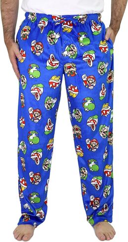Nintendo Super Mario Pajamas for Men, Video Game Pajama Pants, Fleece Luigi & Mario Pj Pants for Adults - Sizes S-XL in Saudi Arabia