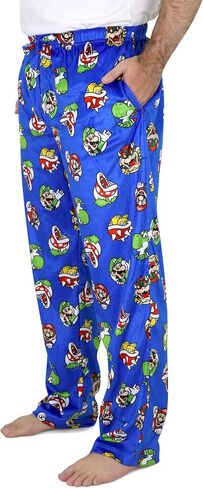 Nintendo Super Mario Pajamas for Men, Video Game Pajama Pants, Fleece Luigi & Mario Pj Pants for Adults - Sizes S-XL in Saudi Arabia
