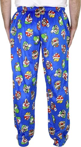 Nintendo Super Mario Pajamas for Men, Video Game Pajama Pants, Fleece Luigi & Mario Pj Pants for Adults - Sizes S-XL in Saudi Arabia