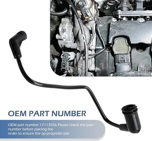 Fuel Pressure Vacuum Hose, High Temperature Resistance Fuel Pressure Regulator Rubber Hose for 4.8 L 5.3 L 6.0 L Engine, 17113556 Replacement, Compatible with GMC Chevrolet (Black) in Saudi Arabia