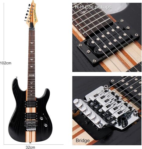 Elem Electric Guitar Kit 39 Inch Full Size,6 Extra String, Picks, Gig Bag, Shoulder Strap, Cable D-300 in Saudi Arabia