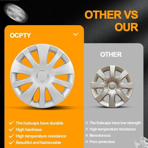 OCPTY خالية من التآكل وقوية بالكامل ومقاومة للحرارة والتأثير من الدرجة OEM بديلة 4 عبوات تناسب معظم السيارات غطاء عجلة Hubcap مقاس 16 بوصة in Saudi Arabia