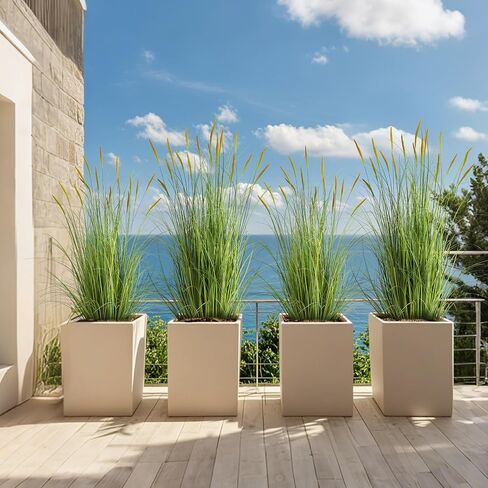 KOL 4ft 2-Pack Artificial Cattail Reed Grass, 47.2’’ Artificial Indoor Outdoor Fake Onion Grass Plant, Home Office Wedding Decorative Potted Plant Faux Greenery, Housewarming Gift, Green in Saudi Arabia