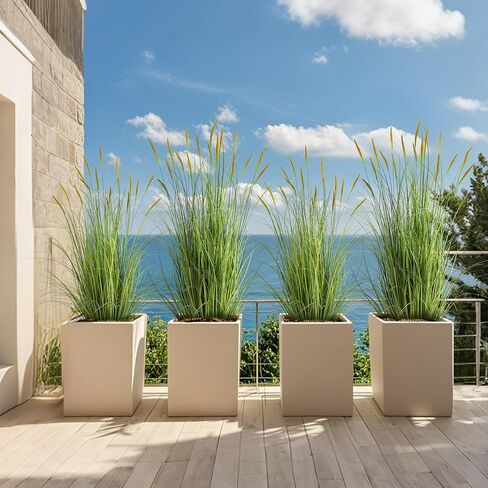 KOL 4ft 2-Pack Artificial Cattail Reed Grass, 47.2’’ Artificial Indoor Outdoor Fake Onion Grass Plant, Home Office Wedding Decorative Potted Plant Faux Greenery, Housewarming Gift, Green in Kuwait