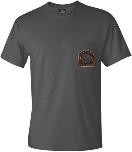 Harley-Davidson Men's Landed Skull Chest Pocket Short Sleeve Crew-Neck T-Shirt in Saudi Arabia