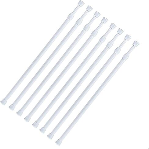 Tension Rods 28 to 48 Inches 8 Pack,Tension Curtain Rod,Spring Tension Rods,Adjustable Extension Spring Rods Closet Rod for Windows,Kitchen, Bathroom,Cupboard,Wardrobe in Saudi Arabia
