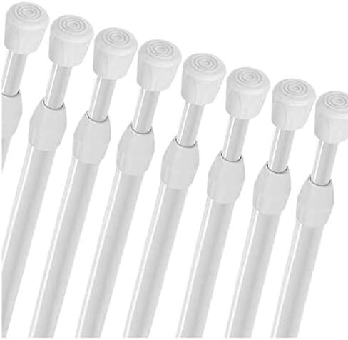 Tension Rods 28 to 48 Inches 8 Pack,Tension Curtain Rod,Spring Tension Rods,Adjustable Extension Spring Rods Closet Rod for Windows,Kitchen, Bathroom,Cupboard,Wardrobe in Saudi Arabia