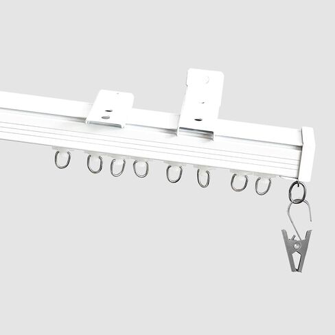 Curtain Track Heavy Duty Ceiling Wall Mount Sliding Curtain Track Rail Rod System with Rollers Clips Hooks Room Divider Privacy Partition Separator in Saudi Arabia