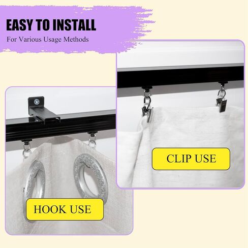 Curtain Track Heavy Duty Ceiling Wall Mount Sliding Curtain Track Rail Rod System with Rollers Clips Hooks Room Divider Privacy Partition Separator in Saudi Arabia