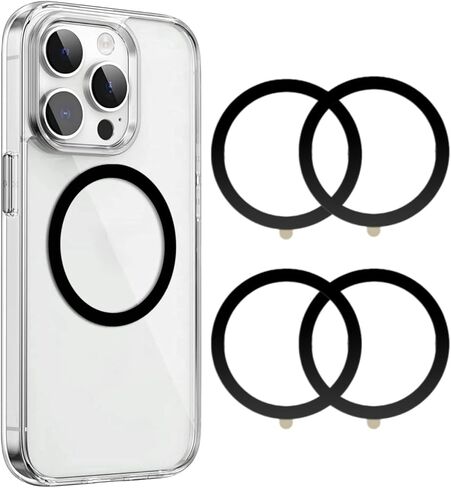 Compatible with MagSafe Ring Sticker,Upgrade Case to MagSafe,Universal Magnetic Wireless Charger Metal Ring Conversion Kit for iPhone16/15/14/13/12,GalaxyS23/22/21,Google Pixel8/7/6/5and More,2 Black in Saudi Arabia