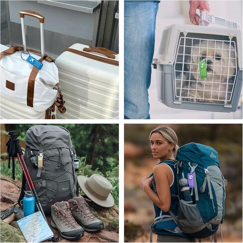 4 عبوات من علامات الأمتعة المعدنية المخصصة، علامات تعريف اسم الألومنيوم المحفورة خصيصًا مع الشعار/النص، علامات سفر مقاومة للماء مع حلقة فولاذية لحقيبة السفر وحقيبة الظهر والأمتعة والرحلات البحرية والحمل (أحمر) in Kuwait