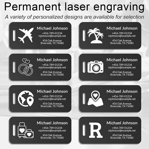 4 عبوات من علامات الأمتعة المعدنية المخصصة، علامات تعريف اسم الألومنيوم المحفورة خصيصًا مع الشعار/النص، علامات سفر مقاومة للماء مع حلقة فولاذية لحقيبة السفر وحقيبة الظهر والأمتعة والرحلات البحرية والحمل (أحمر) in Kuwait