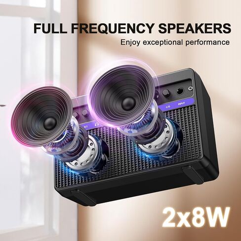 Mini Guitar Amp 10W, Rechargeable Guitar Amp for Electric Guitar, Bluetooth Guitar Amp with Clean Overdrive Tone for Practice in Saudi Arabia