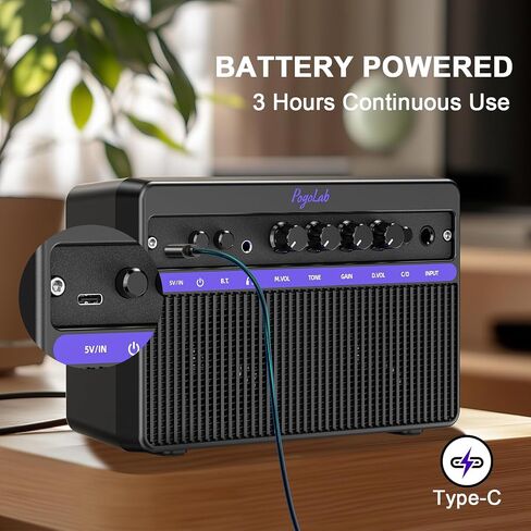 Mini Guitar Amp 10W, Rechargeable Guitar Amp for Electric Guitar, Bluetooth Guitar Amp with Clean Overdrive Tone for Practice in Saudi Arabia