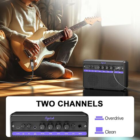 Mini Guitar Amp 10W, Rechargeable Guitar Amp for Electric Guitar, Bluetooth Guitar Amp with Clean Overdrive Tone for Practice in Saudi Arabia