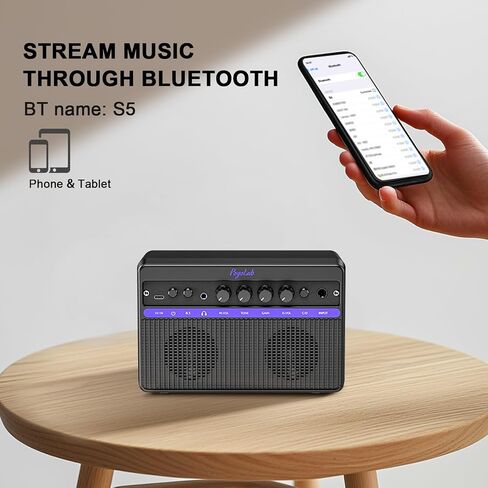 Mini Guitar Amp 10W, Rechargeable Guitar Amp for Electric Guitar, Bluetooth Guitar Amp with Clean Overdrive Tone for Practice in Saudi Arabia