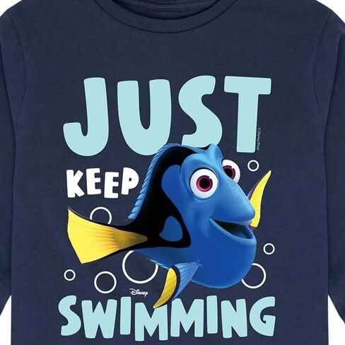 تي شيرت Disney Finding Nemo - Just Keep Swimming - تي شيرت برسومات طويلة الأكمام للأطفال والشباب in Saudi Arabia