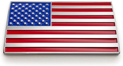 3D American Flag Car Emblem Decal – ABS Plastic USA Rectangular Flag 3.8" x 2" for Truck, Car, Motorcycle, Boat in Red Blue and Chrome in Saudi Arabia