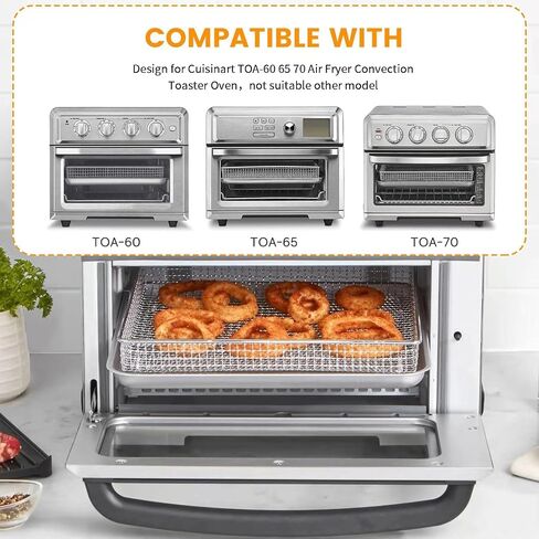Replacement Air Fryer cooling rack for Cuisinart TOA-95 Air Fryer Convection Toaster Oven, 14.5''*11.7'' Air Fryer Stainless Steel Wire Rack Basket Tray Accessories Parts, Dishwasher Safes in Kuwait