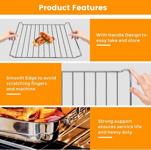 Replacement Air Fryer cooling rack for Cuisinart TOA-95 Air Fryer Convection Toaster Oven, 14.5''*11.7'' Air Fryer Stainless Steel Wire Rack Basket Tray Accessories Parts, Dishwasher Safes in Kuwait