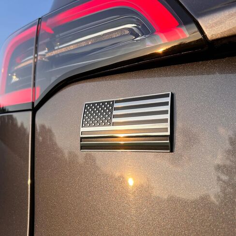 3D American Flag Car Emblem Decal – ABS Plastic USA Rectangular Flag 3.8" x 2" for Truck, Car, Motorcycle, Boat in Red Blue and Chrome in Saudi Arabia