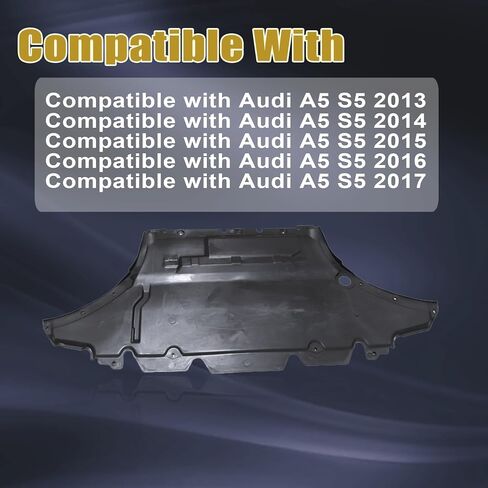 GXARTS Black Engine Rear Splash Shield Guard 8K1863821, Under Cover Splash Shield Baffle Guard Rear Engine 8K1-863-821 Compatible with Audi A5 S5 2013-2017 in Saudi Arabia