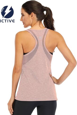 Workout Tank Tops for Women Loose fit Yoga Tops for Women Mesh Racerback Tank Tops Open Back Muscle Tank in Saudi Arabia