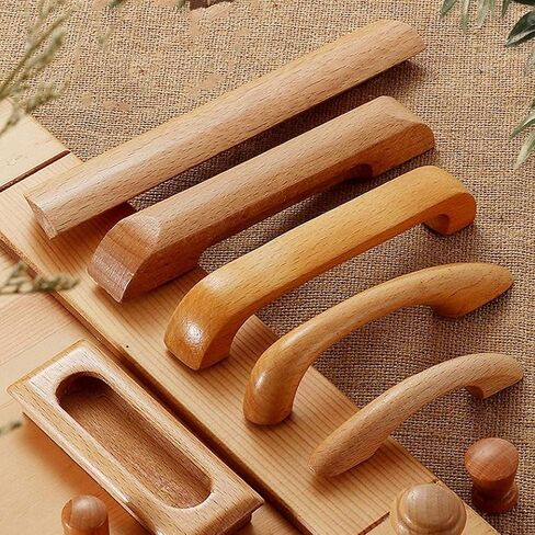 Wood Drawer Knobs Pulls Handles, Wooden Handles Pull,Drawer Handle Pull,4 Pcs Bow Shaped Closet Handles with Screws in Saudi Arabia