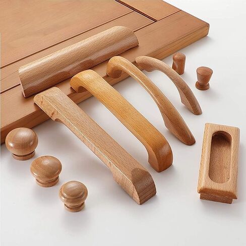 Wood Drawer Knobs Pulls Handles, Wooden Handles Pull,Drawer Handle Pull,4 Pcs Bow Shaped Closet Handles with Screws in Saudi Arabia