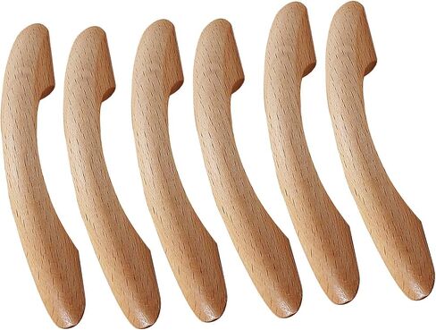 Wood Drawer Knobs Pulls Handles, Wooden Handles Pull,6 pcs Wardrobe Pulls Bow Shaped Handle Log Drawer Handle Pull in Saudi Arabia