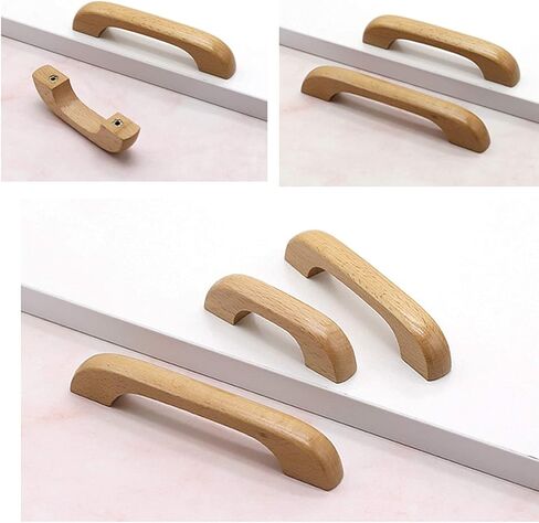 Wood Drawer Knobs Pulls Handles, Wooden Handles Pull,2 pcs Wardrobe Drawer Handle, Knobs Pulls with Mounting Screws in Saudi Arabia