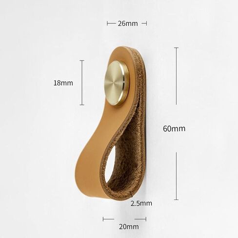 Leather Cabinet Pulls, 4Pcs Single Hole/128Mm Pitch Leather Handle Wardrobe Drawer Furniture Handles in Saudi Arabia