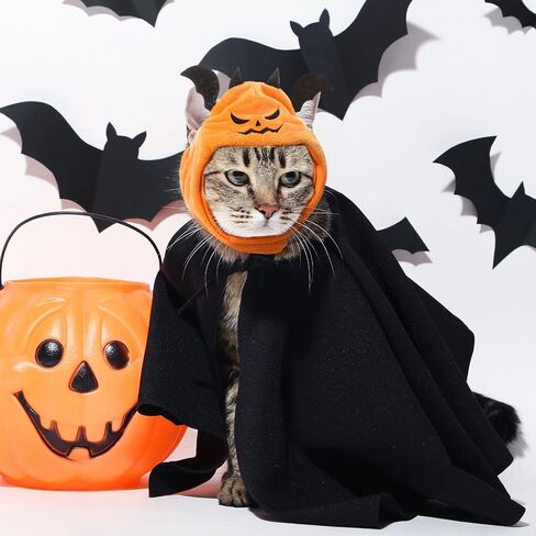 4 Pcs Cat Halloween Pumpkin Costume Dog Halloween Pumpkin Hat Adjustable Pet Headdress Cute Pumpkin Cap Pumpkin Headwear for Halloween Party Cosplay Costume Puppy Kitten Dress up Accessories in Kuwait