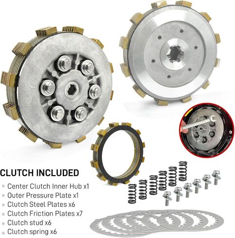 Clutch Assembly & CNC Basket & Friction Steel Plates Pusher Kit Compatible with Yamaha Banshee 350 YFZ350 1987-2006 RZ350 1984-1985 in Saudi Arabia