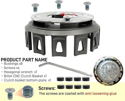Clutch Assembly & CNC Basket & Friction Steel Plates Pusher Kit Compatible with Yamaha Banshee 350 YFZ350 1987-2006 RZ350 1984-1985 in Saudi Arabia