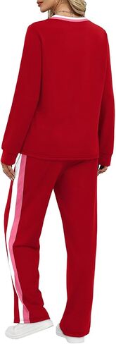 WIHOLL 2 Piece Lounge Sets for Women Long Sleeve Tops Wide Leg Sweatpants Sweatsuits with Pockets in Saudi Arabia