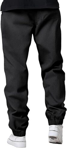 Match Men's Tapered Casual Pants Mid Rise with Drawstring Waist Elastic Cuffs in Saudi Arabia