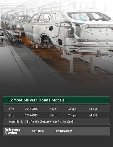 YHTAUTO Rear Bumper Reinforcement Impact Bar Steel Compatible with Honda Civic 2014-2015, Coupe Only, Bumper Face Bar Reinforcement Beam in Saudi Arabia